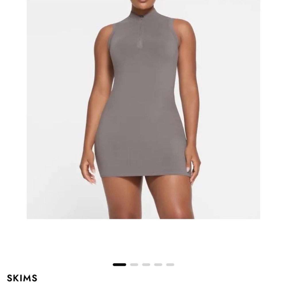 Skims New Vintage Zip-up Sleeveless Mini Dress